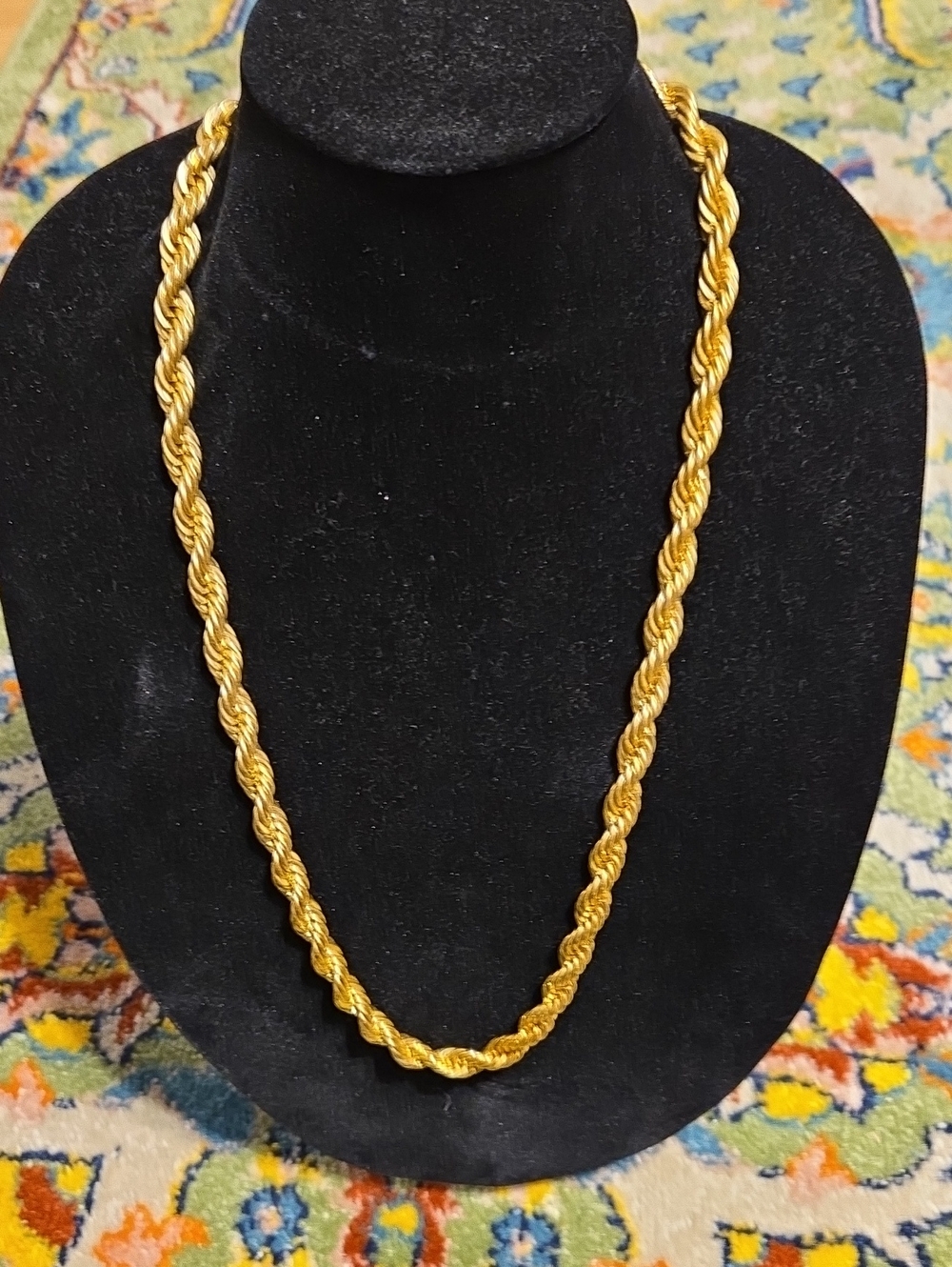 Vintage Napier Gold Tone Chunky Twisted Rope Chain Necklace 28”